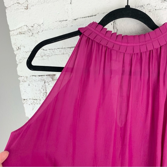 Ramy Brook Mindy Fuchsia Pink Pleated Smocked Blouse - Picture 10 of 13